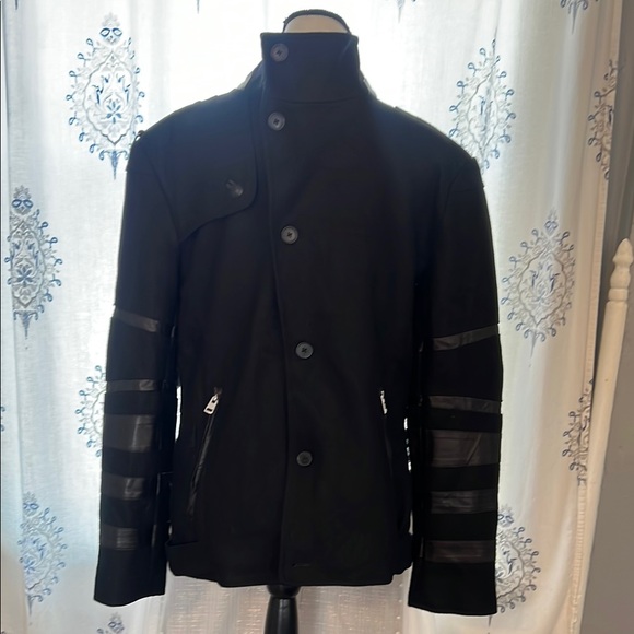 Jack & Jones Black Military Field Coat with Epaulettes